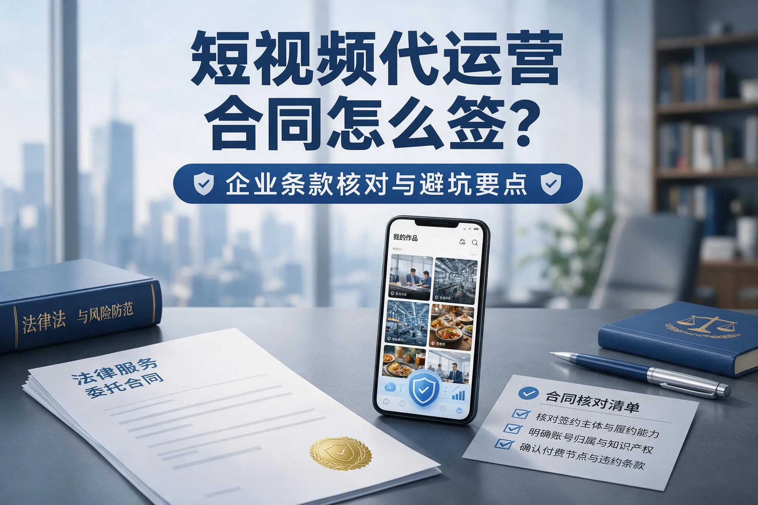 短视频代运营合同怎么签?湘潭企业条款核对与避坑要点