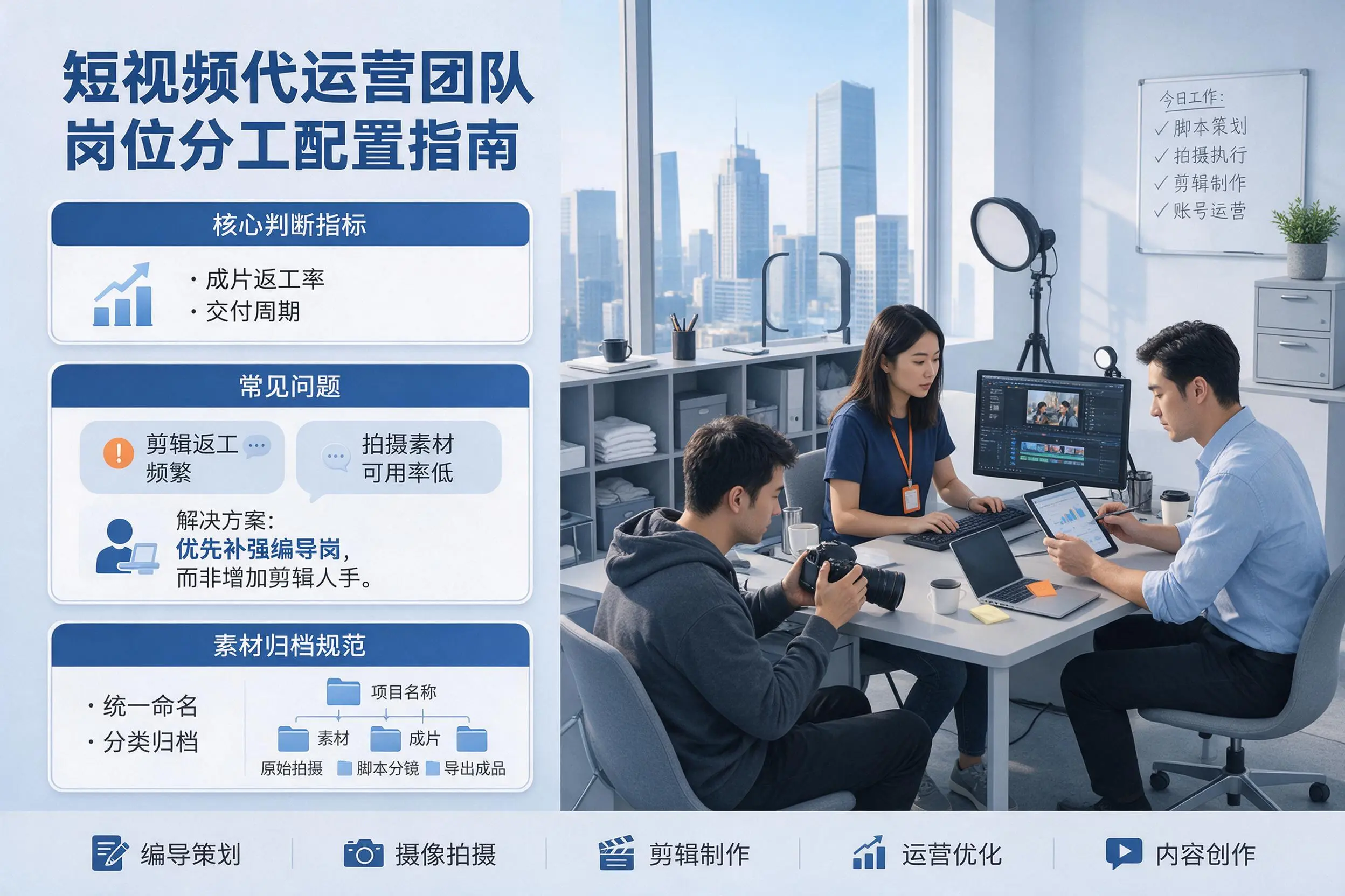 短视频代运营团队如何配置?湘潭企业岗位分工科普说明