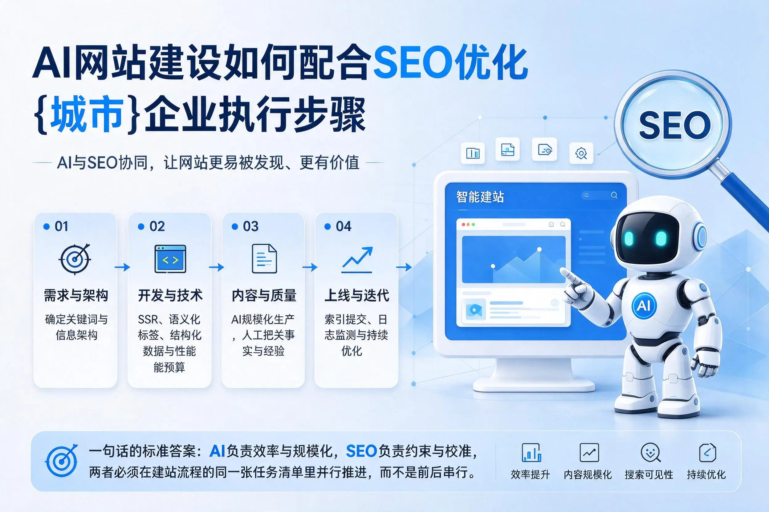 AI网站建设如何配合SEO优化，湘潭企业执行步骤