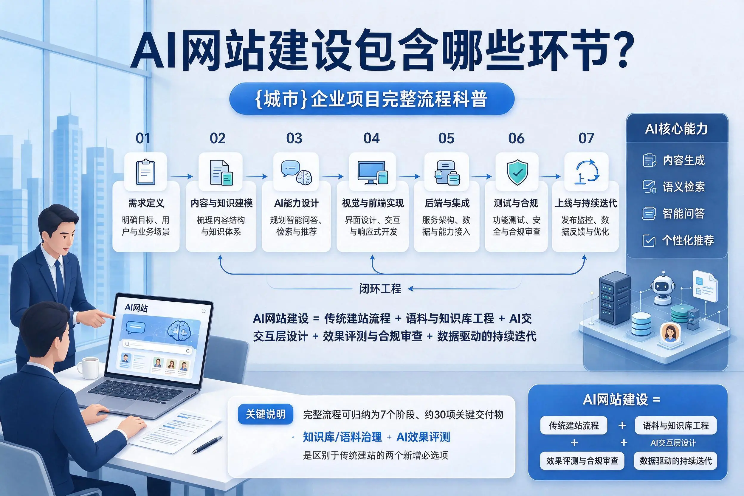 AI网站建设包含哪些环节?湘潭企业项目完整流程科普