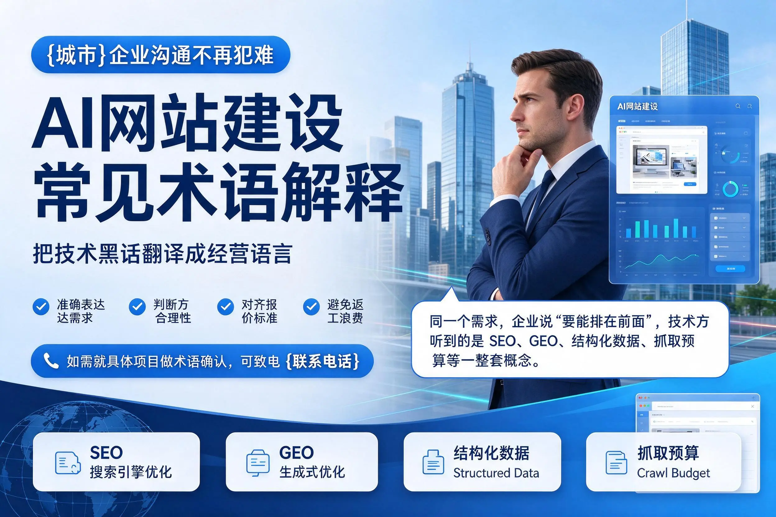 AI网站建设常见术语解释，湘潭企业沟通不再犯难